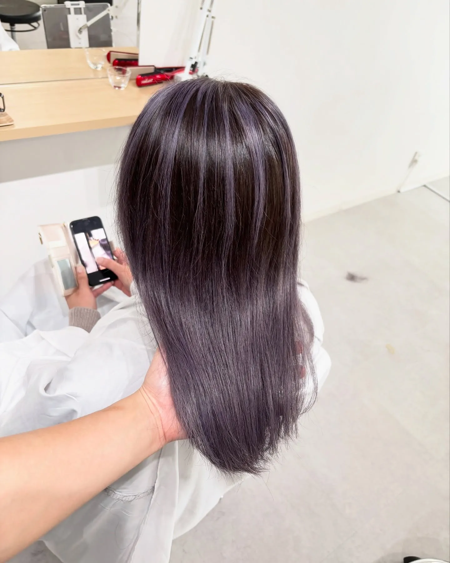 【バレイヤージュ×ラベンダーグレー】